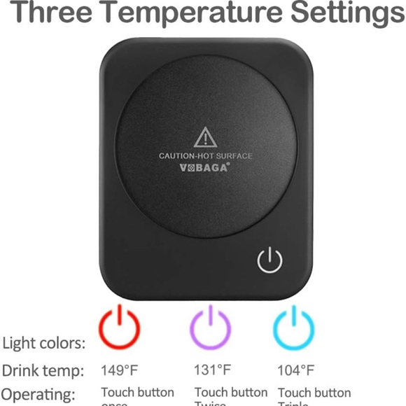 VOBAGA Coffee Mug Warmer, 4 Hours Auto Shut Off Cup Warmer for Office Home Desk. - Picture 4 of 8